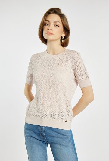 Sweter z ażurowym splotem