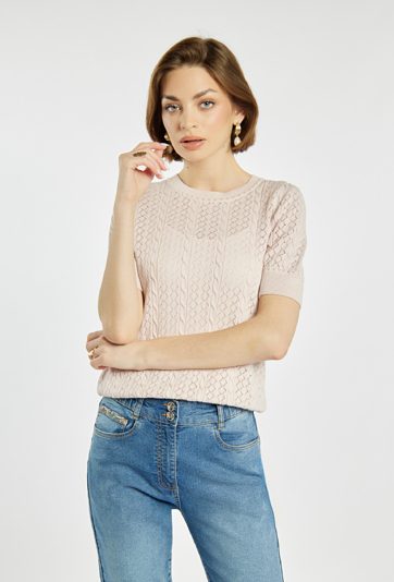 Sweter z ażurowym splotem