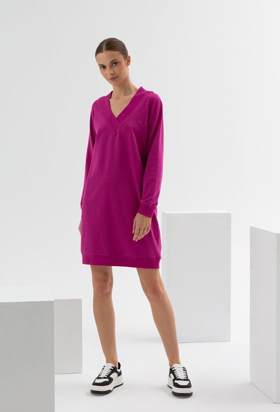 Bawełniana sukienka z dekoltem w V-nek