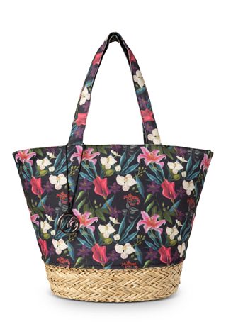 Materiałowa shopperka NOBO z hawajskim motywem