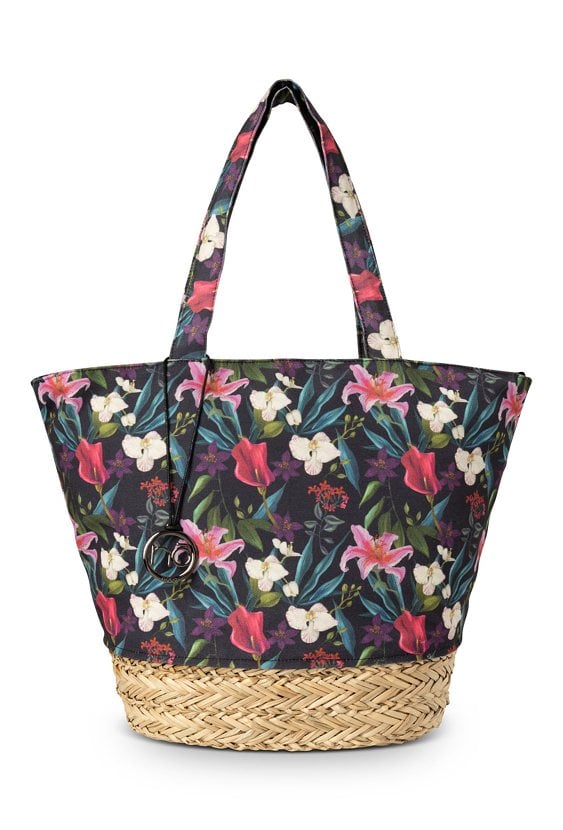 Materiałowa shopperka NOBO z hawajskim motywem