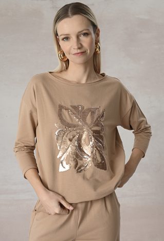 Bawełniana bluza z cekinową aplikacją
