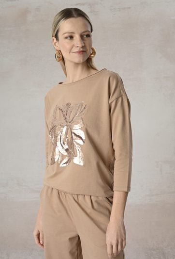 Bawełniana bluza z cekinową aplikacją