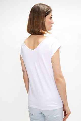 T-shirt z ozdobnym napisem