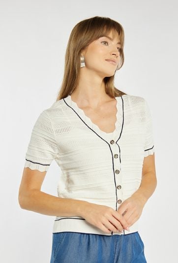 Ażurowy sweter damski