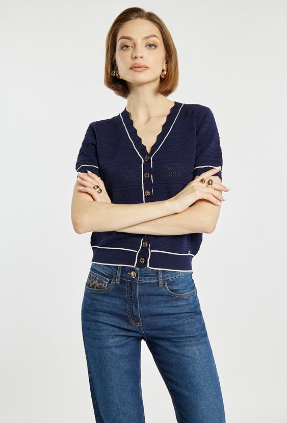 Ażurowy sweter damski