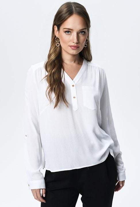 Wiskozowa bluzka w białaym kolorze