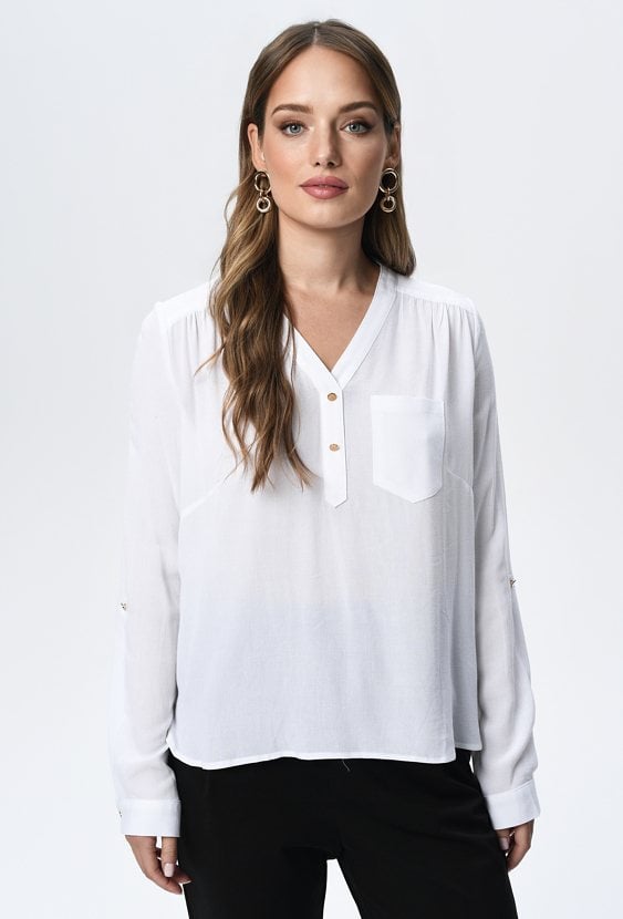 Wiskozowa bluzka w białaym kolorze
