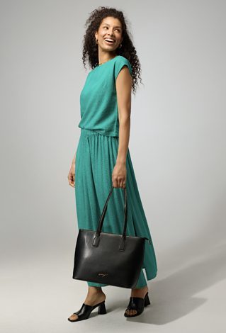 Długa spódnica z wiskozy i lnu