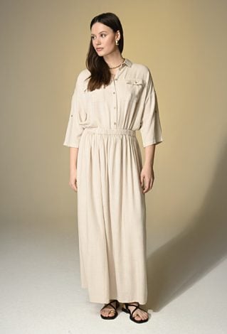 Długa spódnica z wiskozy i lnu