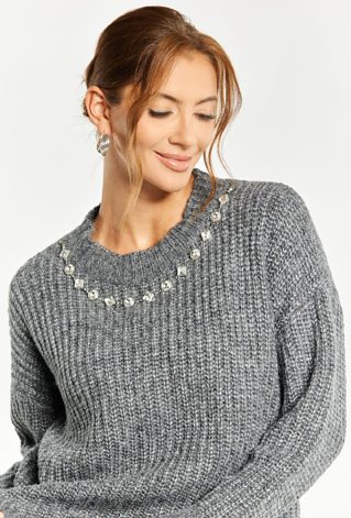 Sweter damski z łańcuszkiem