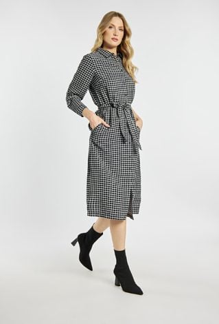 Koszulowa sukienka z wiązaniem