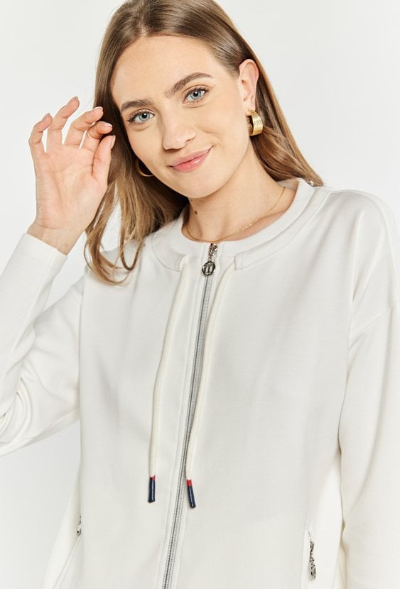 Bluza damska ze ściągaczem przy kołnierzu