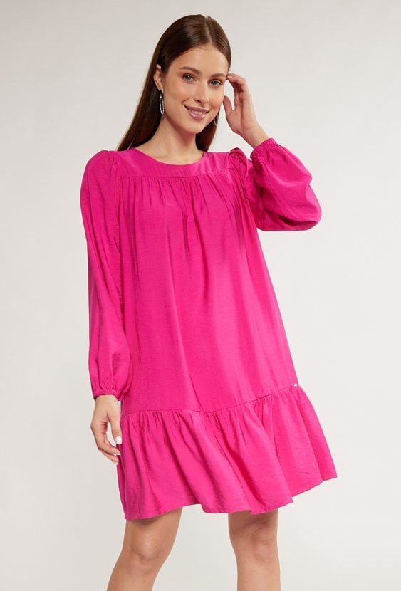 Wiskozowa sukienka z falbaną