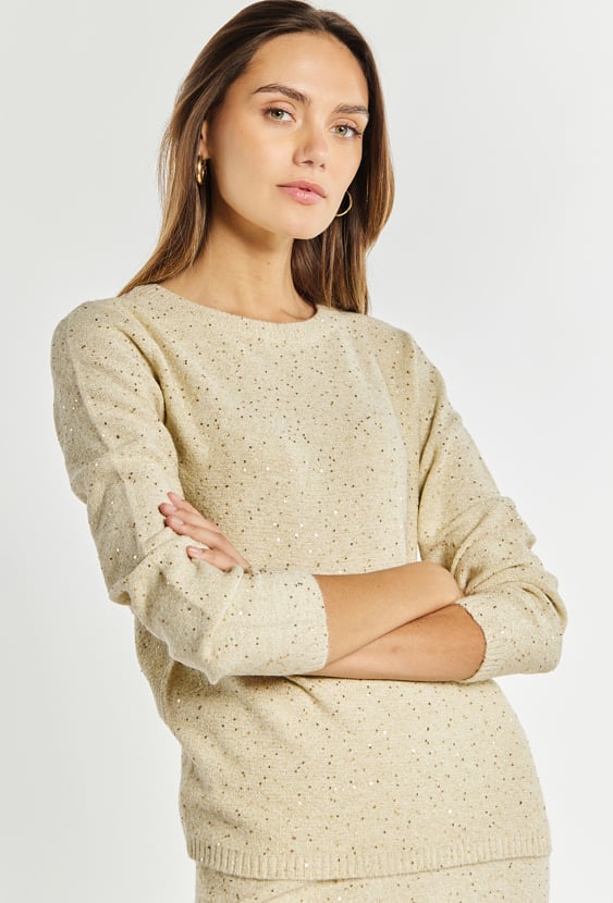 Sweter damski z cekinami