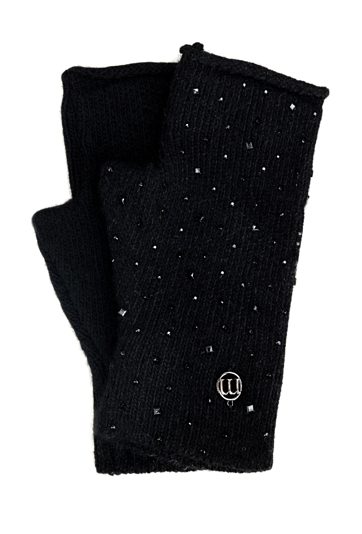 Czarne rękawiczki z połyskiem