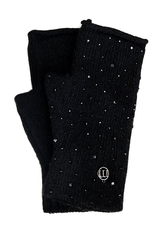 Czarne rękawiczki z połyskiem