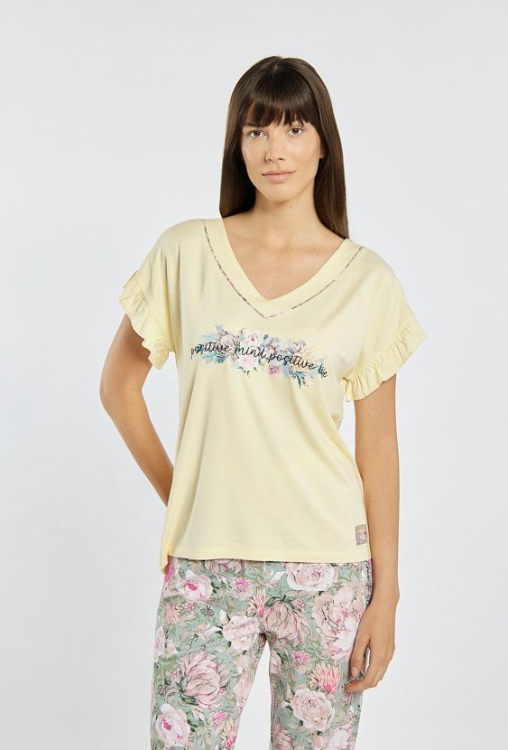 Koszulka od piżamy z falbanką