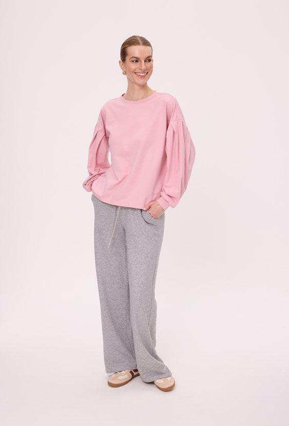 Bluza damska z bufiastymi rękawami