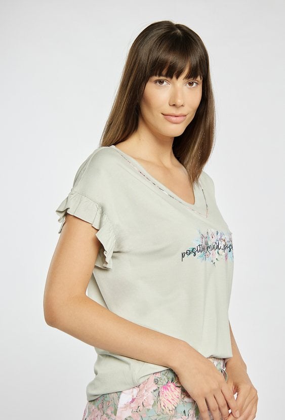 Koszulka od piżamy z falbanką