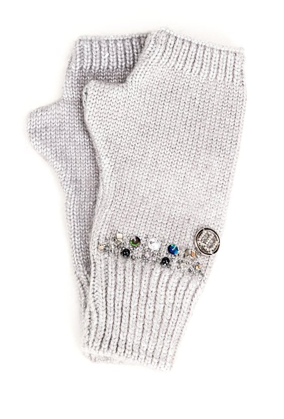 Rękawiczki bez palców z aplikacjami