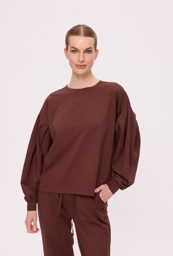 Bluza damska z bufiastymi rękawami