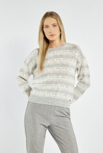 Ażurowy sweter damski