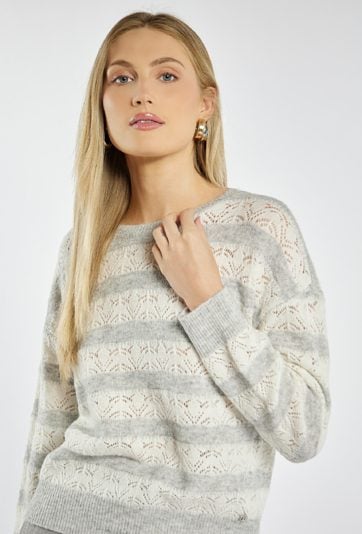 Ażurowy sweter damski