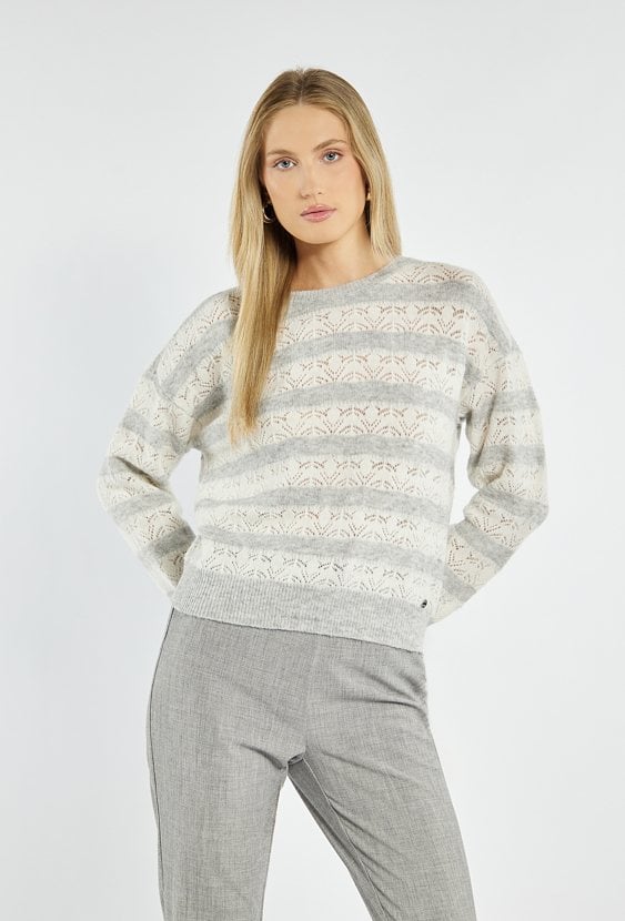 Ażurowy sweter damski