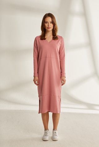 Czarna bawełniana sukienka z przeszyciami