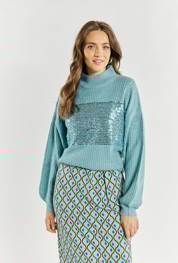 Stylowy sweter z cekinami