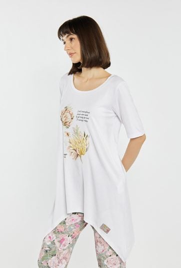 Asymetryczna koszulka od piżamy