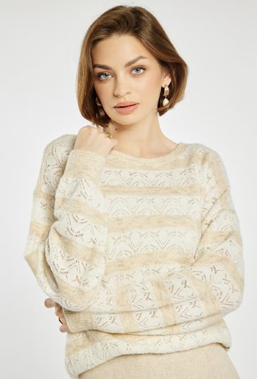 Ażurowy sweter damski