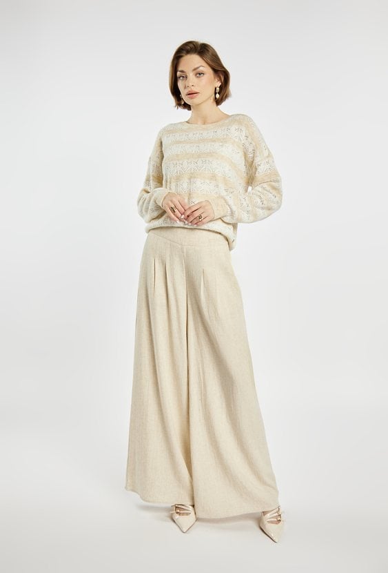 Ażurowy sweter damski