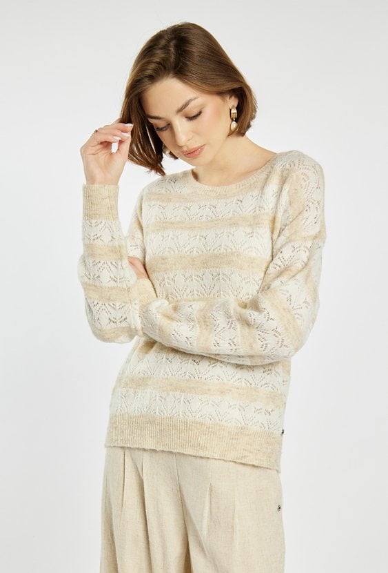 Ażurowy sweter damski