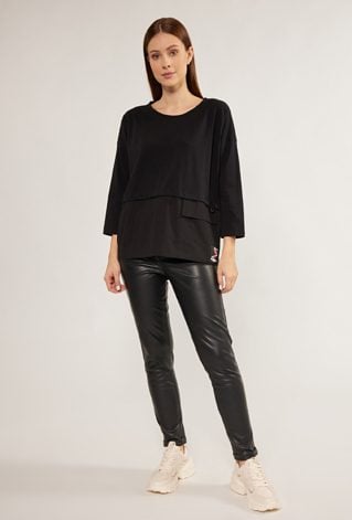 Bluzka z łączonych materiałów