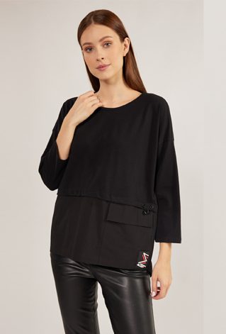 Bluzka z łączonych materiałów