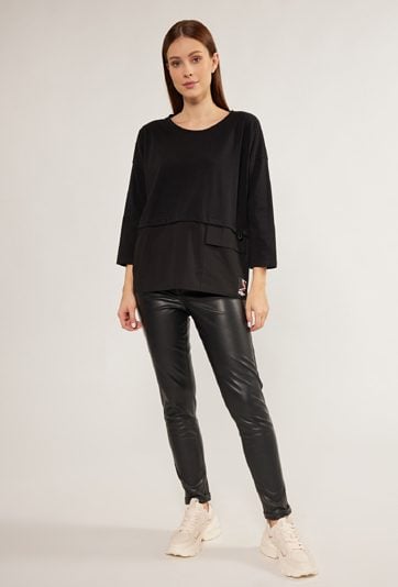 Bluzka z łączonych materiałów