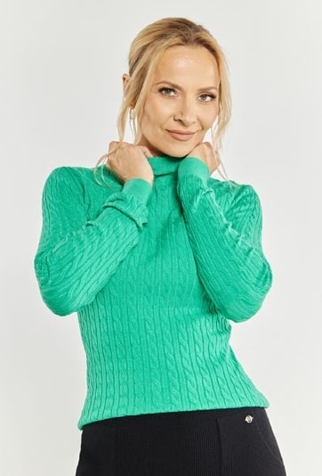 Wiskozowy sweter o warkoczowym splocie