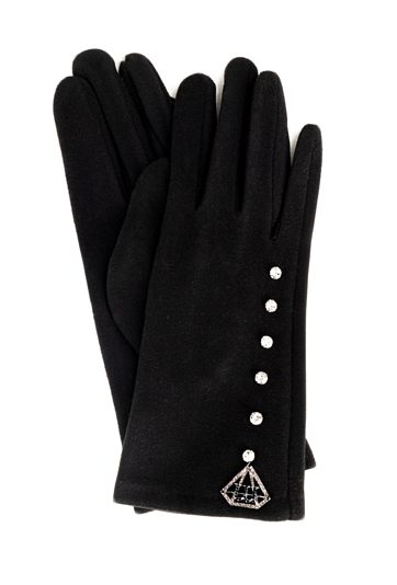 Czarne rękawiczki z aplikacjami