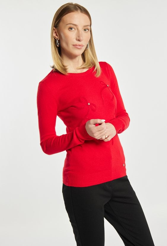 Sweter z kokardkami