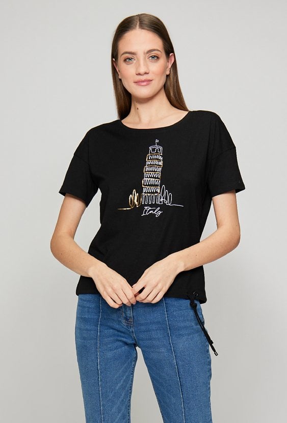 Bawełniany t-shirt z wzorem