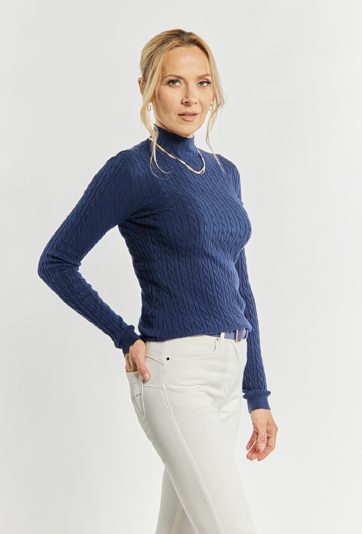 Wiskozowy sweter o warkoczowym splocie