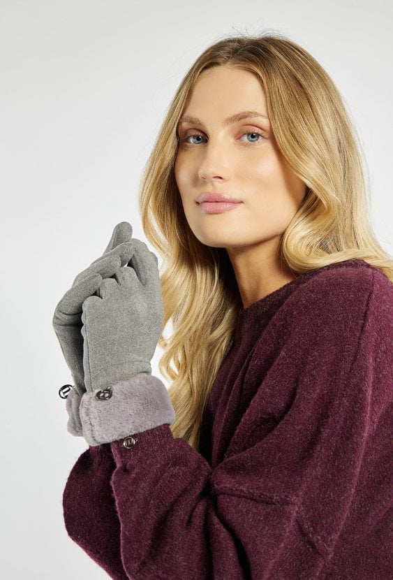 Jasnoszare rękawiczki