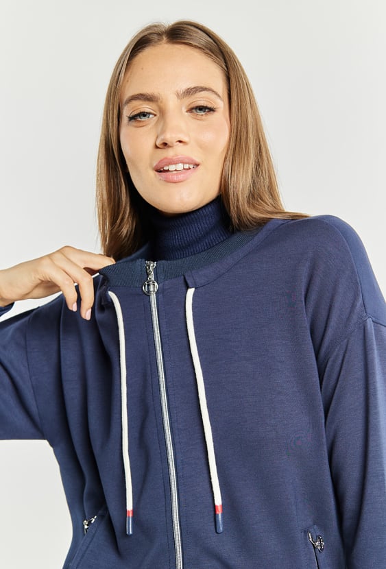 Bluza damska ze ściągaczem przy kołnierzu