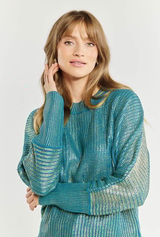 Sweter damski z połyskiem