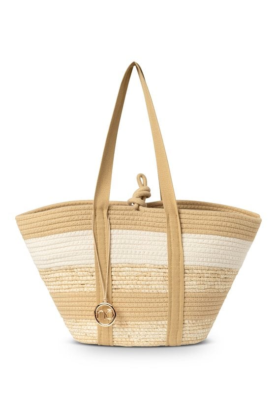 Pleciona torba plażowa NOBO w paski