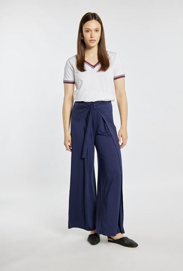 Spodnie z efektownym wiązaniem