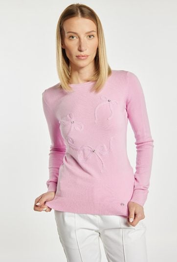 Sweter z kokardkami