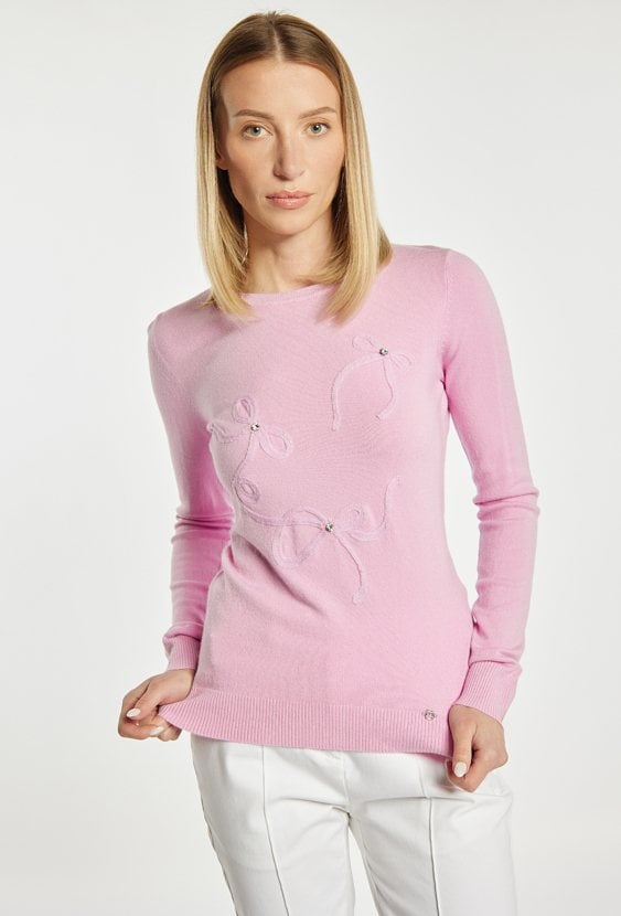 Sweter z kokardkami